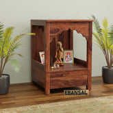 Connect2god Solid Sheesham Wood Temple for Home (Natural Finish)